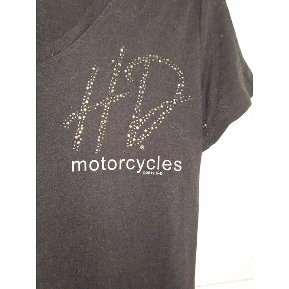 A Harley Davidson Motorcycles Women's Top Emblem Biker Summer Freedom Size M - Picture 2 of 8